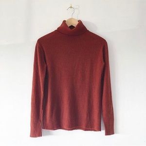 Vintage 70’s Orange Turtleneck Sweater Top